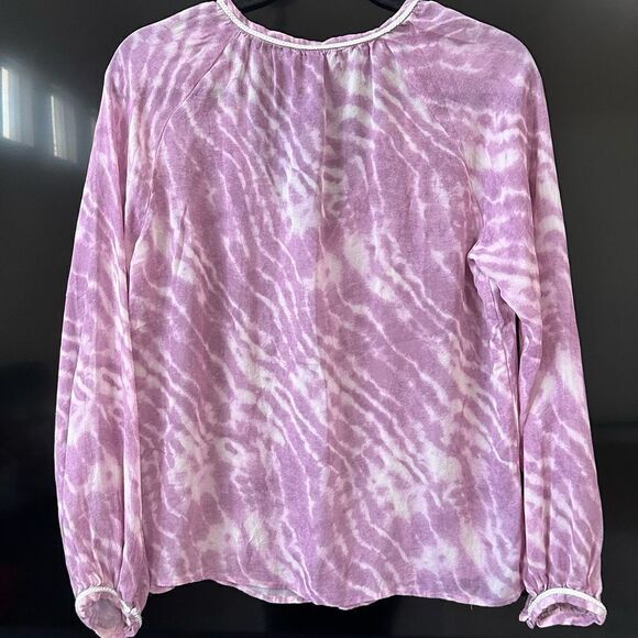 PAIGE Clarissa Silk Tie Dye Long Sleeve Top - Picture 7 of 9